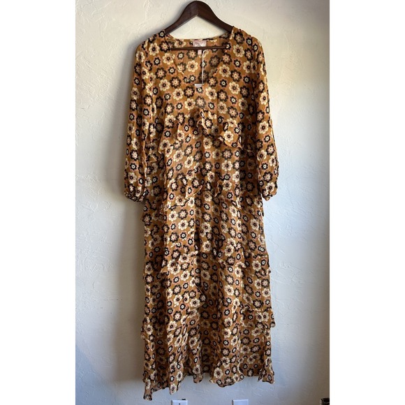Show Me Your MuMu Dresses & Skirts - Show Me Your Mumu Fleetwood Maxi Dress M NWT Retro Floral Hippie Tiered Ruffle